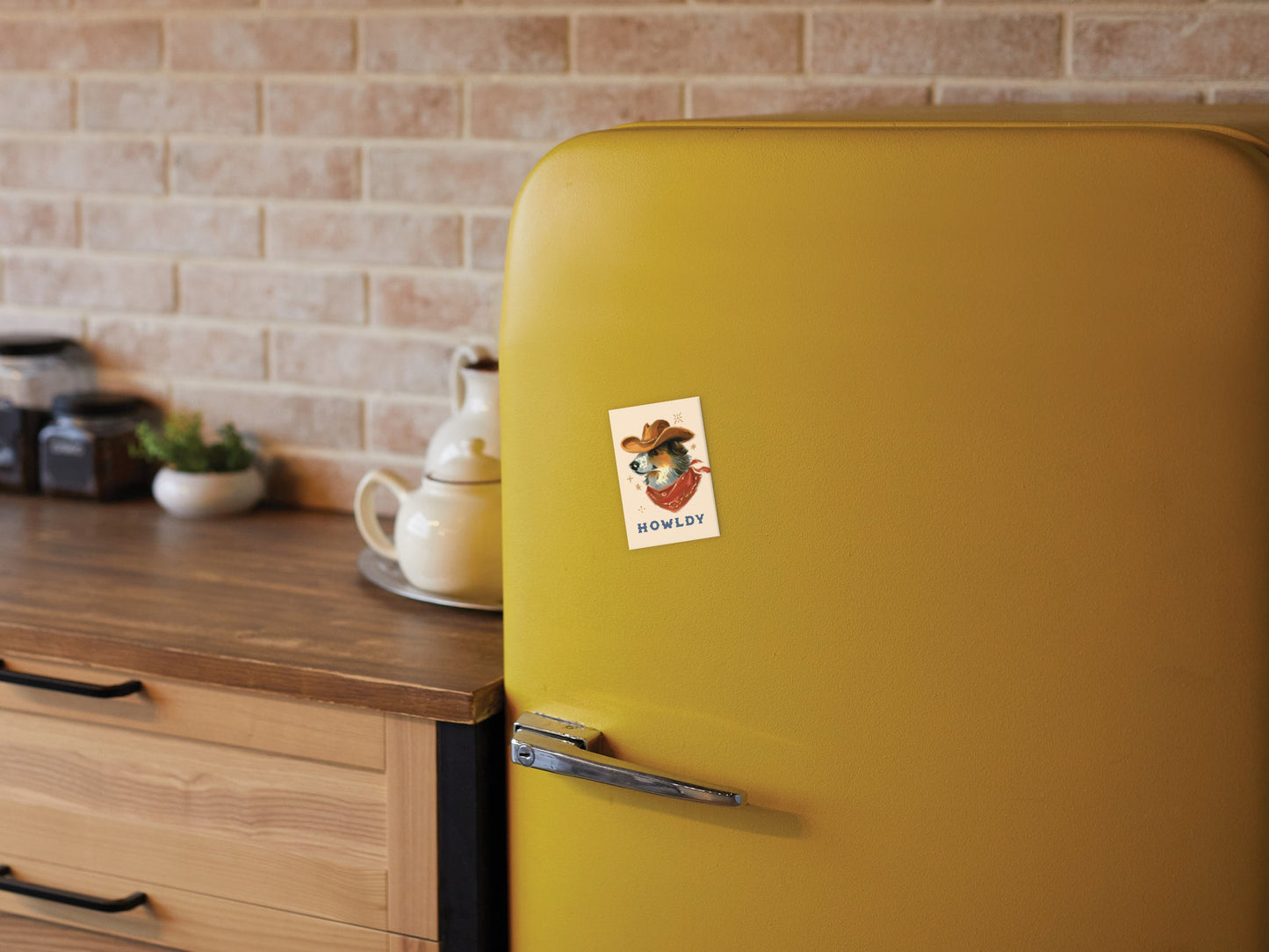 Cowboy Dog Refrigerator Magnet